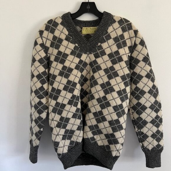 Vintage Argyle Virgin Wool Sweater - Picture 1 of 5